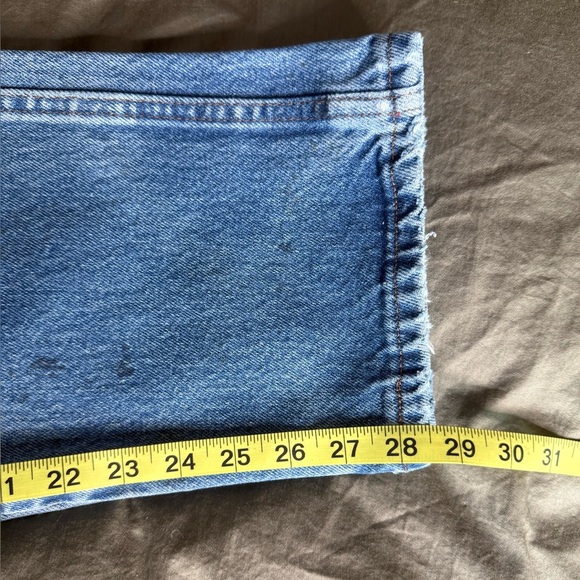 Vtg RUSTLER Thrashed Straight Jeans Mens 33x30 100% Cotton Distressed 90s Denim - Picture 10 of 11